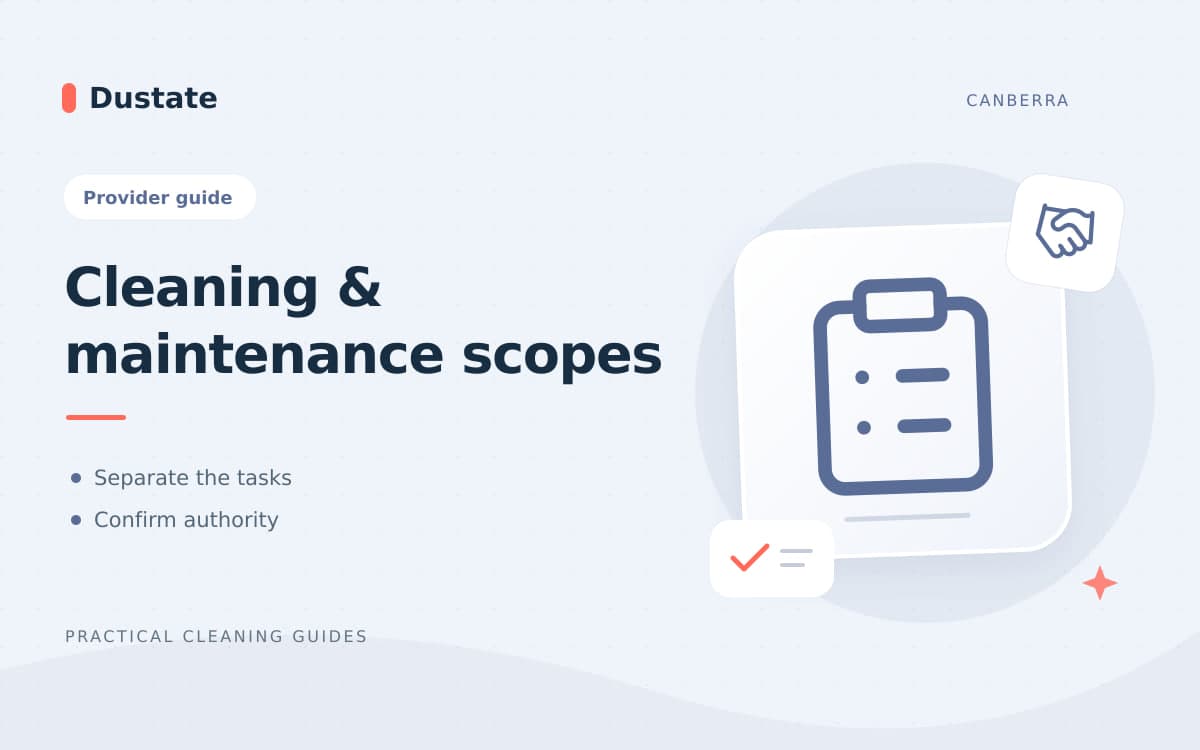 Illustrated Dustate guide: Cleaning and Maintenance for Canberra NDIS Providers: Agreeing the Scope