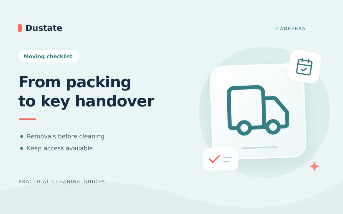 Illustrated Dustate guide: Moving-Out Cleaning Timeline: From Packing to Key Handover