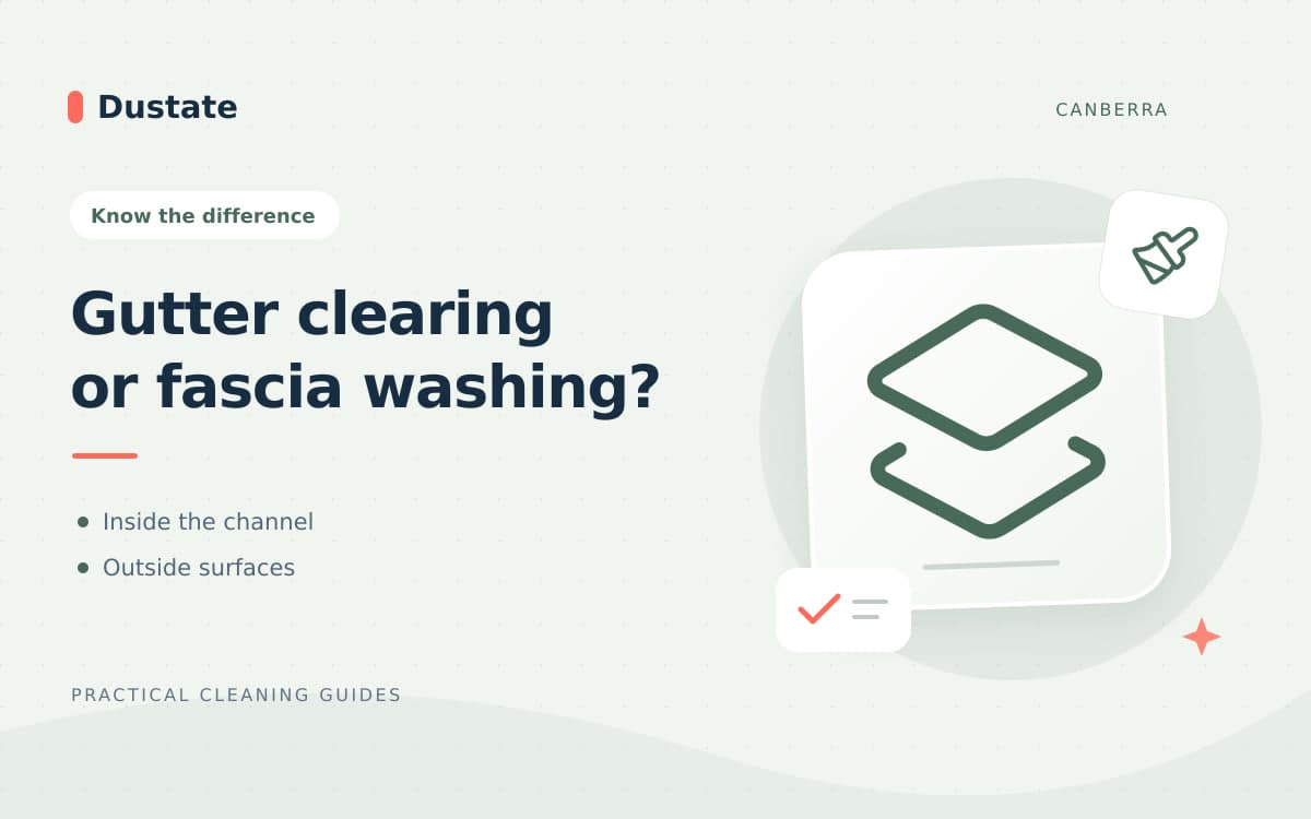 Illustrated Dustate guide: Gutter Clearing vs Fascia Washing: What Each Service Includes