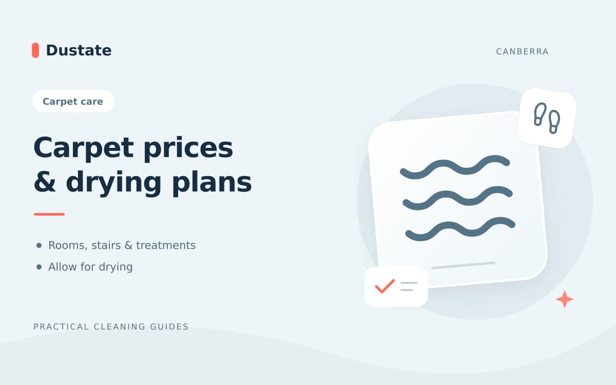 Illustrated Dustate guide: Carpet Steam Cleaning in Canberra: Prices and Drying Time
